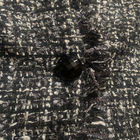 NWOT Dennis Basso Black and White Textured Blazer Coat - Picture 5 of 6